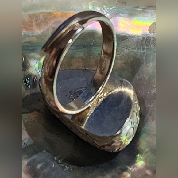 Copper Turquoise Gemstone Ring! Huge! - Picture 3 of 5